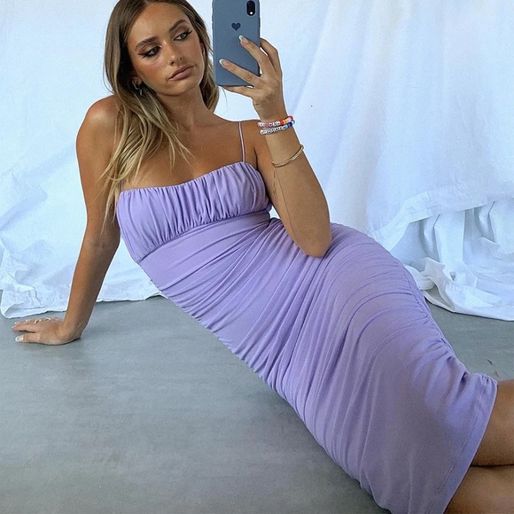 Princess Polly Penney Midi Purple dress sz 10 - Picture 2 of 3